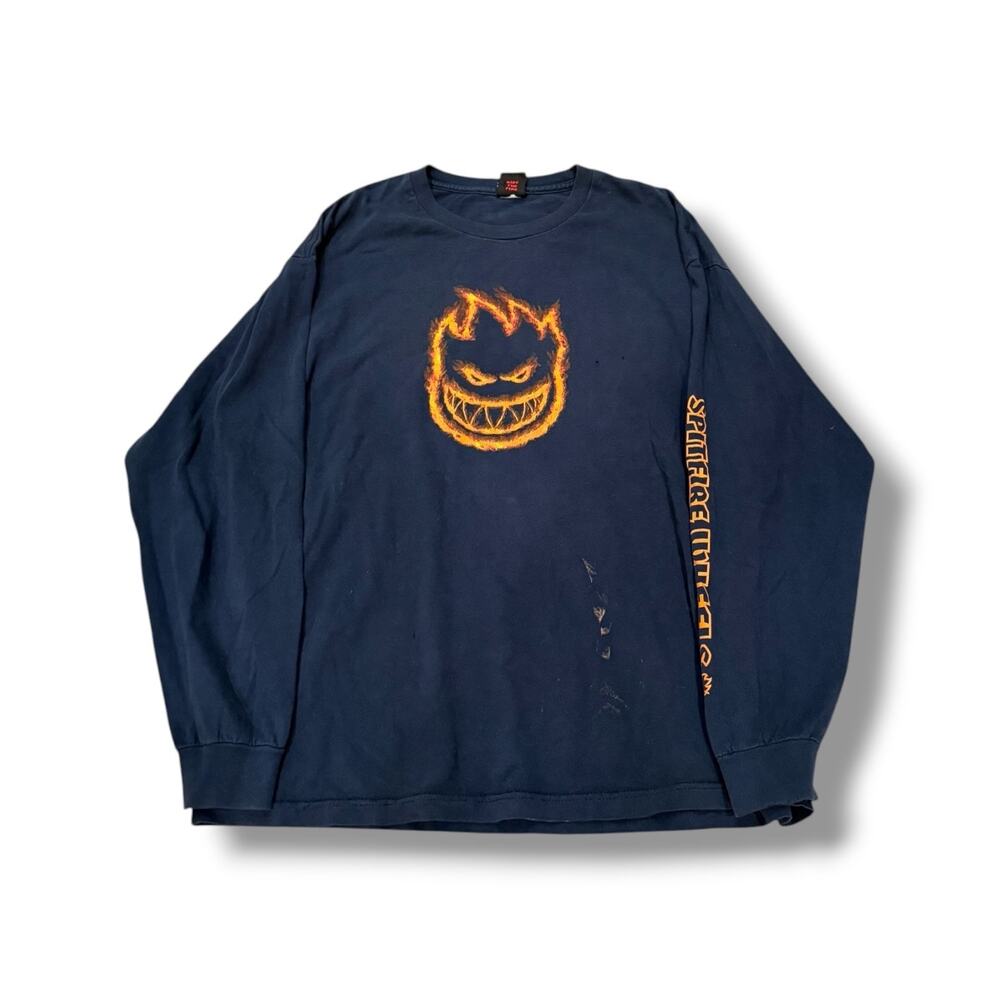 Vintage Spitfire Wheels Navy Long Sleeve | Size LARGE